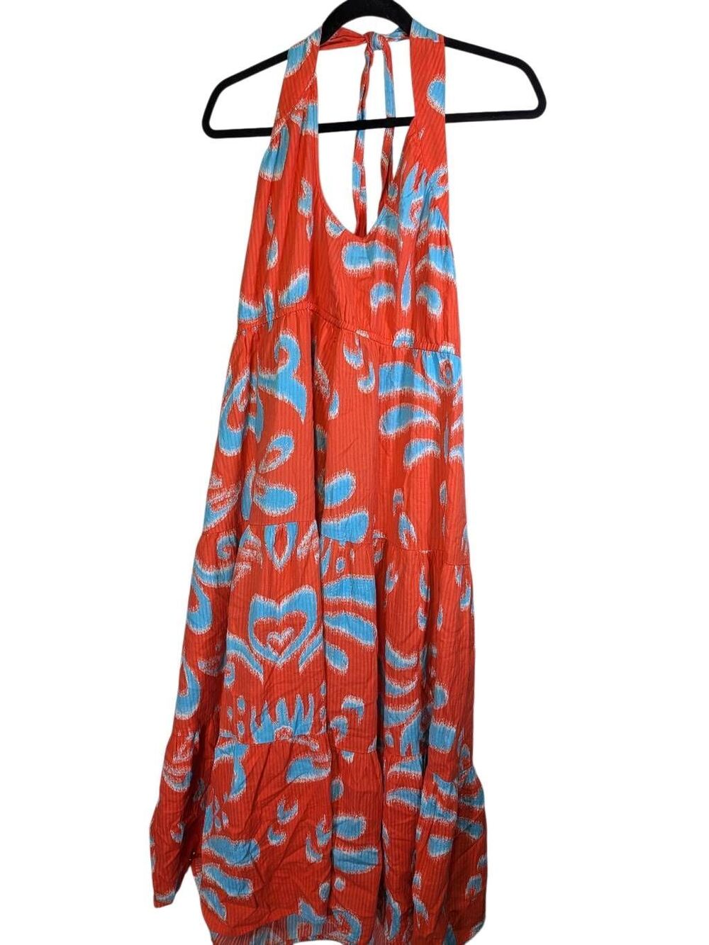 Crown & Ivy Red and blue Halter top Dress Women’s Petite L